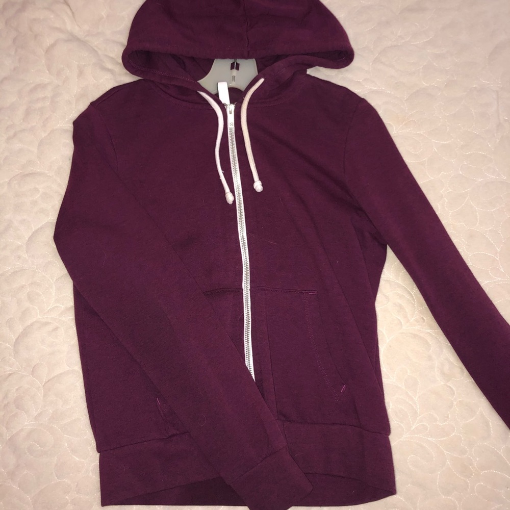 Plain maroon zip up